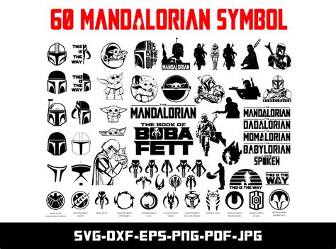 Star Wars Mandalorian Symbols SVG DXF EPS Png Jpg Pdf - Etsy Australia