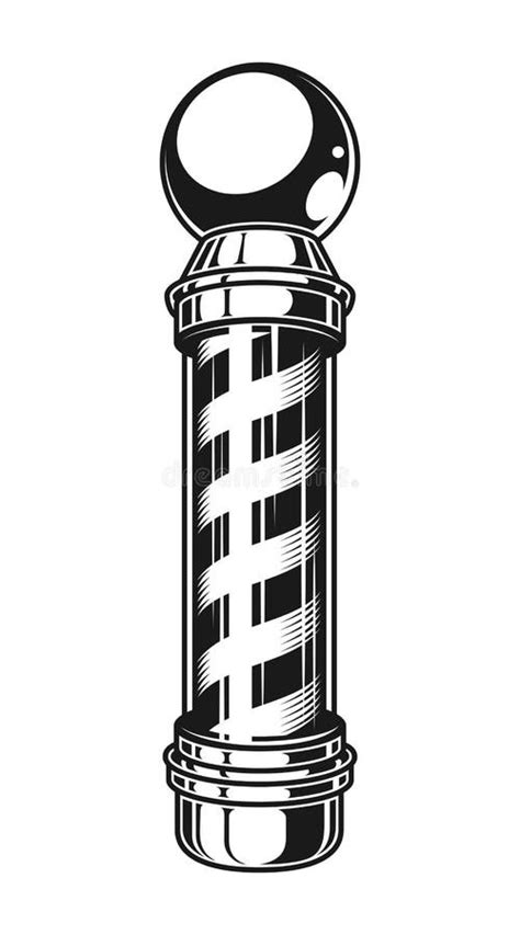 Vintage Barber Shop Striped Pole Template Stock Vector Illustration