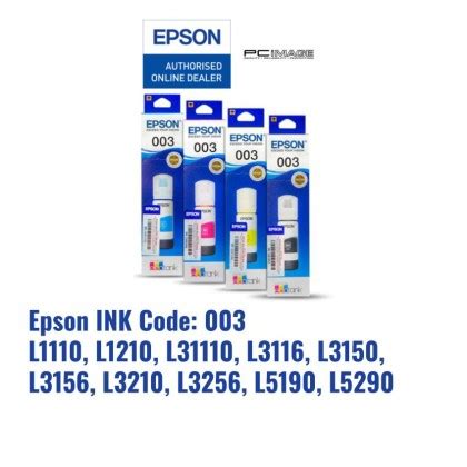 Epson Original 003 BKCMY Refill Ink Bottle L1110 L3110 L3150 L5190