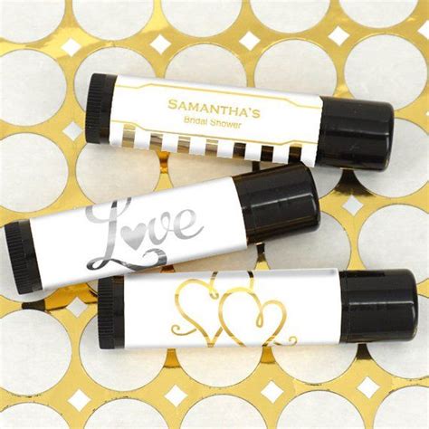 Wedding Favor Lip Balm Metallic Foil Personalized Lip Balm Set Of 12