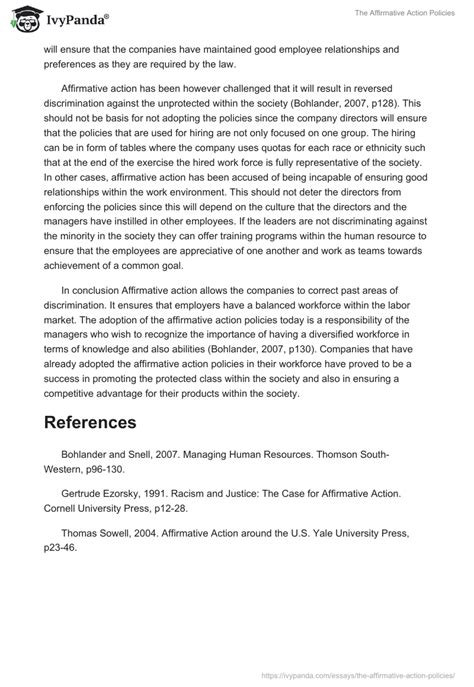 The Affirmative Action Policies 681 Words Essay Example