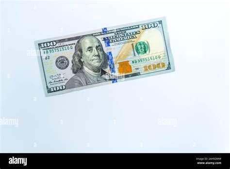 Usd 100 Dollars Banknotes On Isolated White Background Money Currency