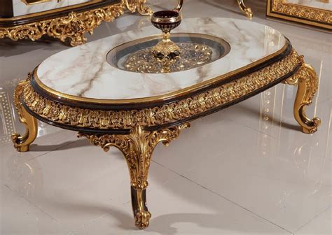 Casa Padrino Luxury Baroque Coffee Table With Glass Top White Dark