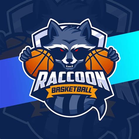 Premium Vector Raccoon Basketball Mascot Sport Logo Design