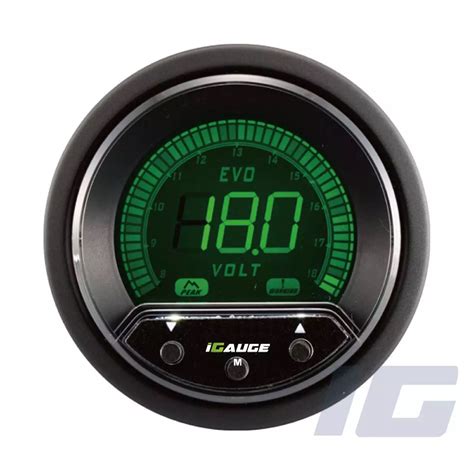 Evo Pk Series Mm Lcd Performance Car Gauges Volt Gauge With Warning