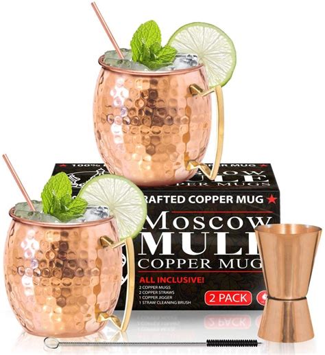 A29 Handcrafted Moscow Mule Copper Mugs 4 Pack