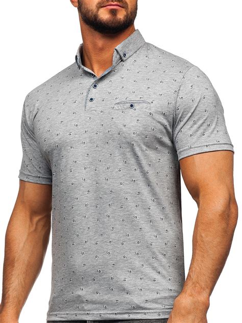 Camiseta Polo De Manga Corta Para Hombre Gris Bolf Gris