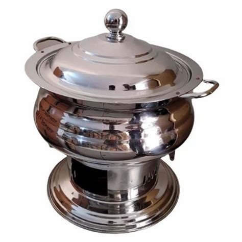 Round Stainless Steel Chafing Dish Dimension 80 Cm Dia Capacity 5