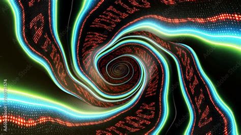 hacker attack text   led walls animation tunnel background loop