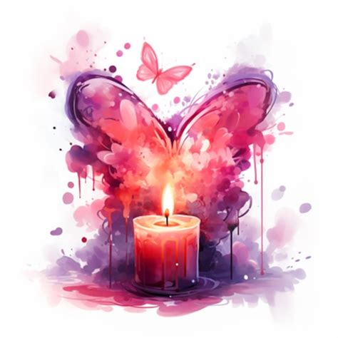 Premium Ai Image Watercolor Candles Illustration