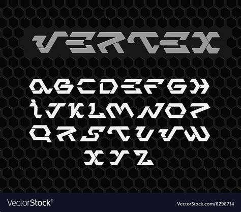 Futuristic Font Cosmic Font Alphabet Set Vector Image