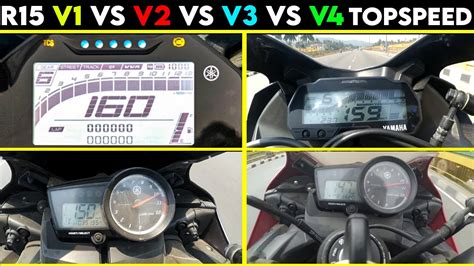 Yamaha R15 V1 Vs R15 V2 Vs R15 V3 Vs R15 V4 Topspeed Youtube