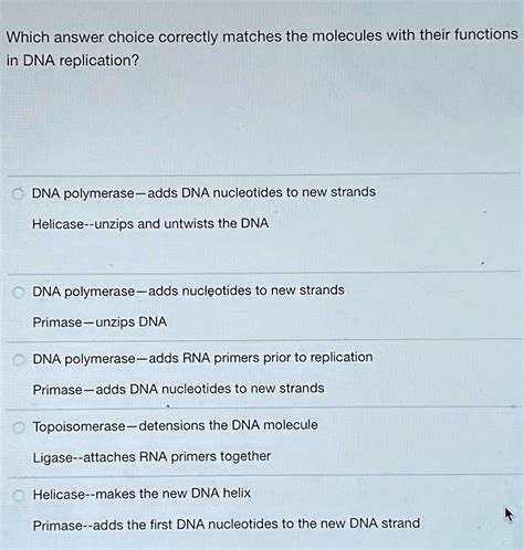 Solved Which Answer Choice Correctly Matches The Molecules With Their