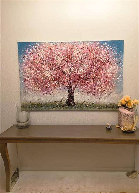 Acrylic Painting Modern Tree Blossoms Kunstloft