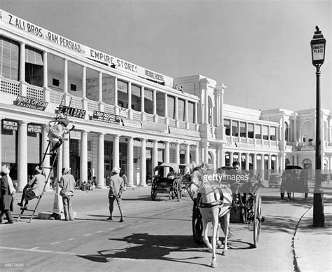 A view of Connaught Place,one of the principal shopping and business ...