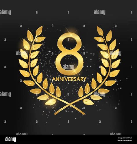 Template Logo 8 Years Anniversary Vector Illustration Eps10 Stock