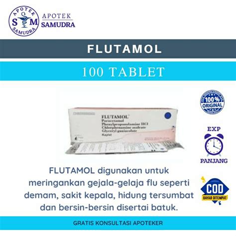 Jual Flutamol Kaplet Box Isi Strip Obat Gejala Gelaja Flu