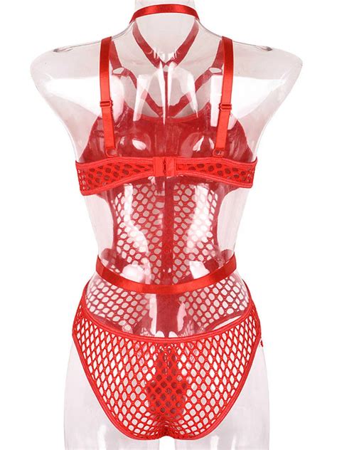 Sexy Set Jsy Sexy Body Lingerie Ensemble Vider Orange Transparent