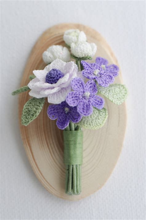 Crochet flower brooch, Sweet and lovely, Purple flower brooch. - Shop ...