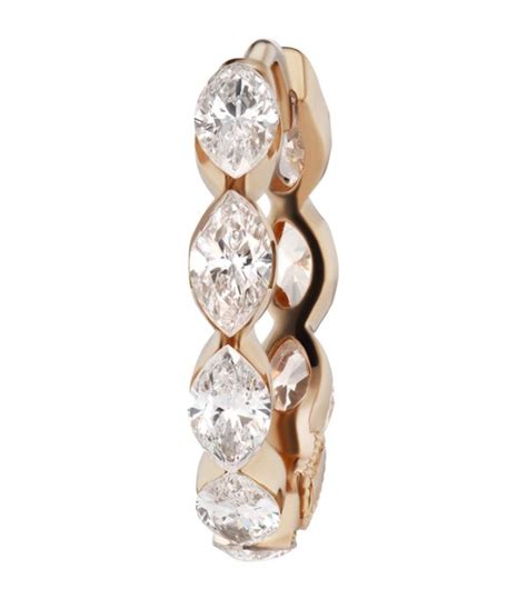 Maria Tash Rose Gold Invisible Set Diamond Marquise Eternity Hoop