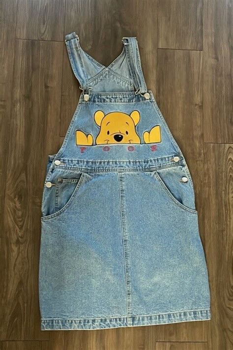 Vintage Winnie The Pooh Denim Overall Dress Gem