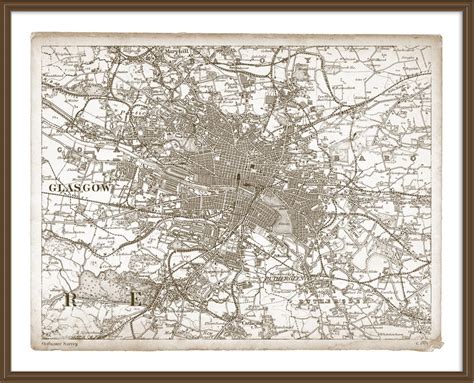 Glasgow Map Old Glasgow Map Vintage Map City Map Print | Etsy UK