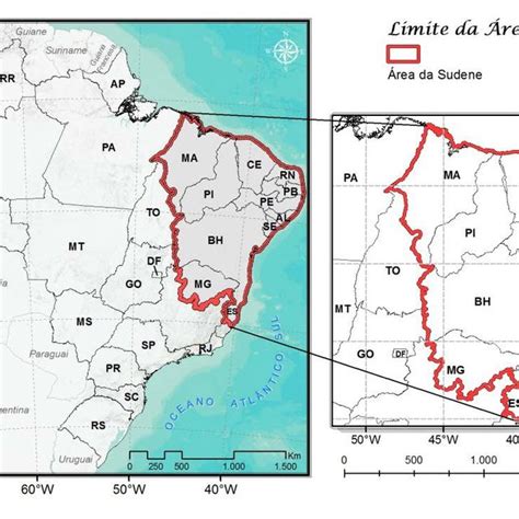 Delimitação da área de estudo Fonte Dados cartográficos IBGE 2010