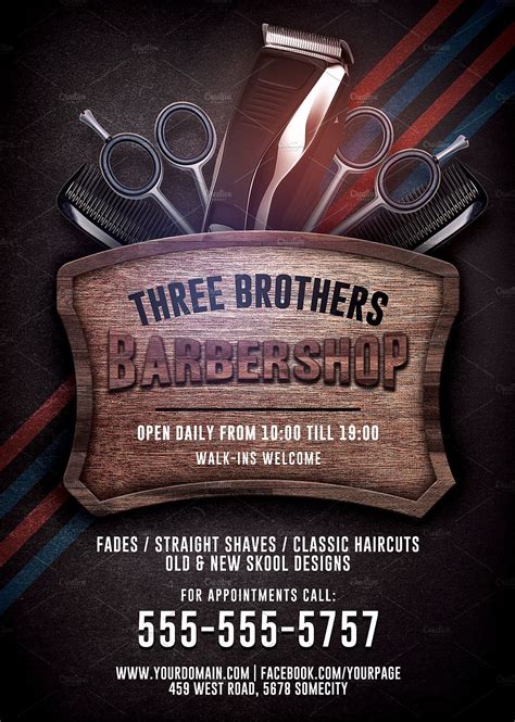 Barber Shop Flyer Template | Flyer template, Flyer, Barber shop