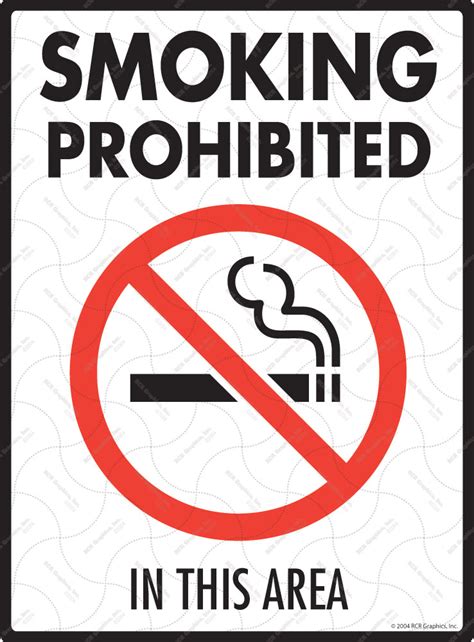 No Smoking Prohibition Signs