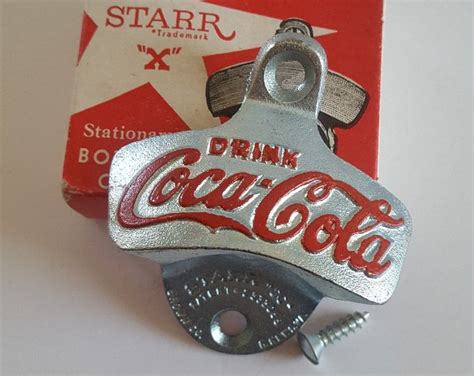 Vintage Brown Mfg Co Starr X Coca Cola Stationary Bottle Opener New