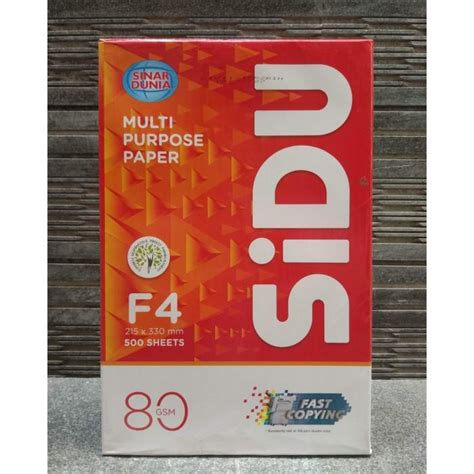 Jual Kertas Hvs F4 Sidu 80gr 80gsm 80 Gram Shopee Indonesia