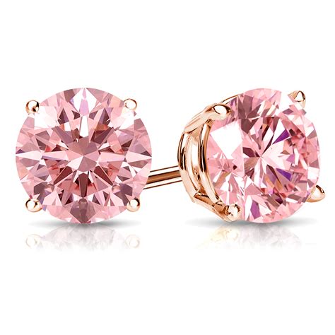 Rose Gold 1 Carat Diamond Stud Earrings