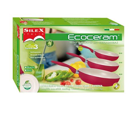 Комплект 3 тигана Jumbo Ecoceram Rubino Vivre