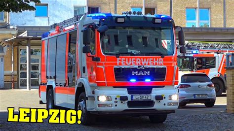 FEUERWEHR LEIPZIG Feuerwache West Süd ELW B Dienst auf Anfahrt