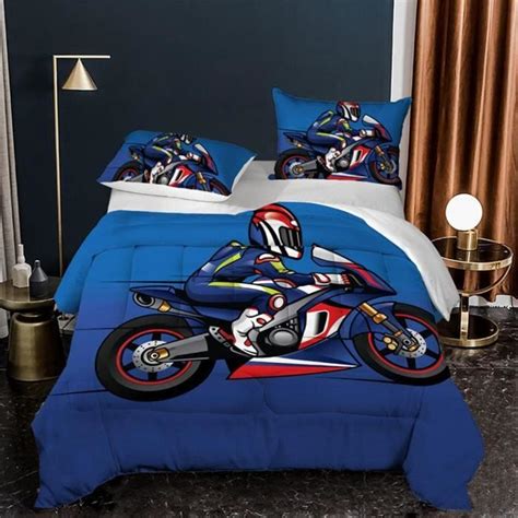 Housse De Couette Dessin Anim Moto Taie Oreiller X Cm