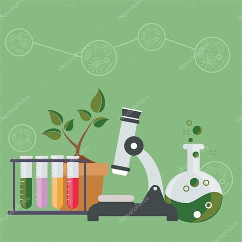 Espacio De Trabajo Del Laboratorio De Biolog A Stock Vector By Royalty