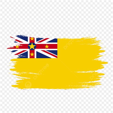 Watercolor Painted Brush PNG Image Niue Flag Transparent With