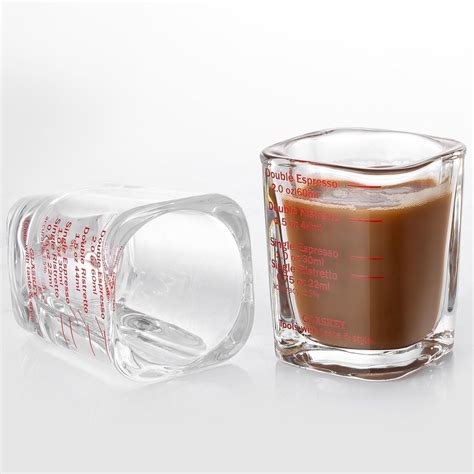 GLASKEY 2 Pack Shot Glasses Measuring Cup 2oz Espresso Shot Glass