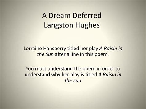 Ppt A Dream Deferred Langston Hughes Powerpoint Presentation Free