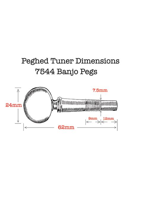 Banjo Peghead 7544 Tuners 75mm Set Of 4 Peghed Brand Tuners — Pohaku Ukulele