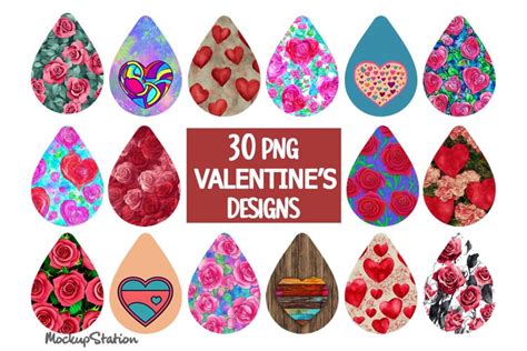 Valentine S Teardrop Earring Sublimation Designs