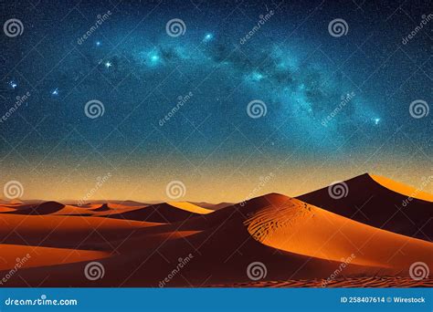 Milky Way in the Sky Over the Sand Dunes Stock Photo - Image of sunset ...