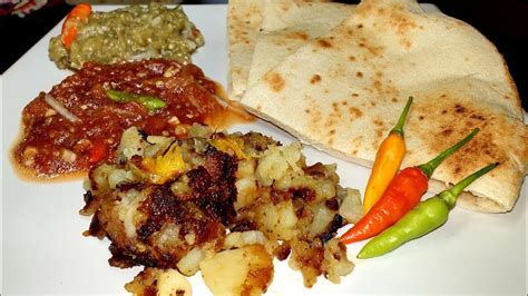 Sada Roti With Baigan And Tomatoes Choka And Fry Aloo Trinidad And Tobago 🇹🇹 Youtube