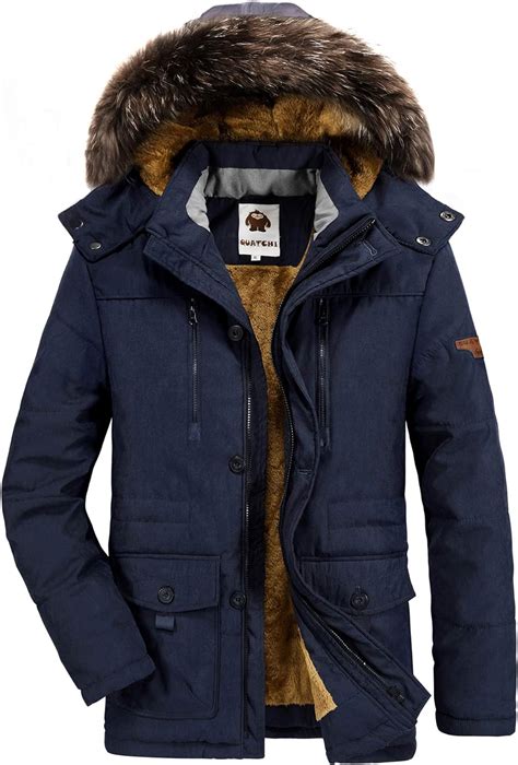 Parka Homme Hiver Chaud Manteau Fourrure Capuche Veste Militaire