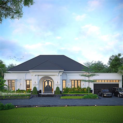 Desain Rumah Klasik Lantai Bapak Yki Di Sentul Bogor Tampak Depan