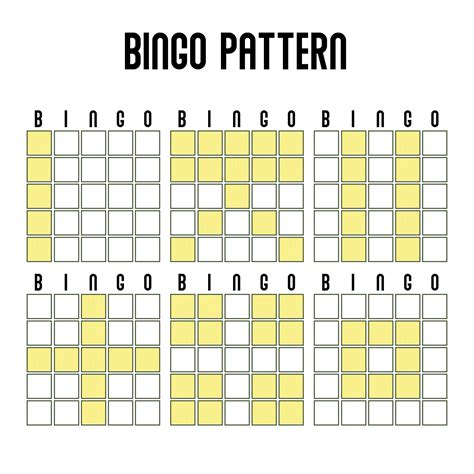 Free Printable Bingo Game Patterns Sheets