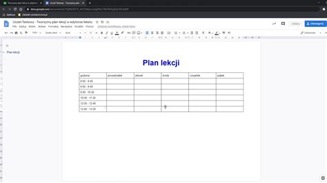 Tworzenie Planu Lekcji W Edytorze Tekstu Youtube