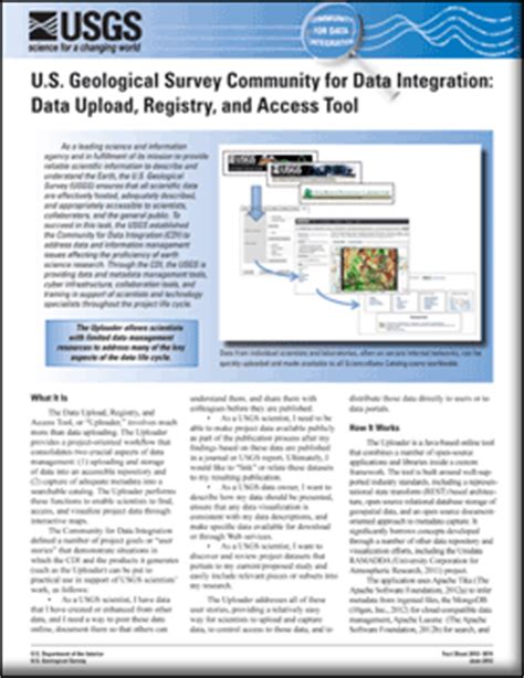 Usgs Fact Sheet U S Geological Survey Community For Data