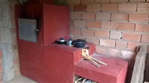 Fogão a lenha caseiro fogão caipira construído passo a passo