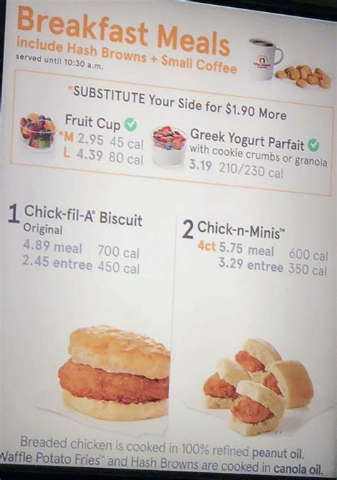 Chick Fil A Menu With Prices Slc Menu